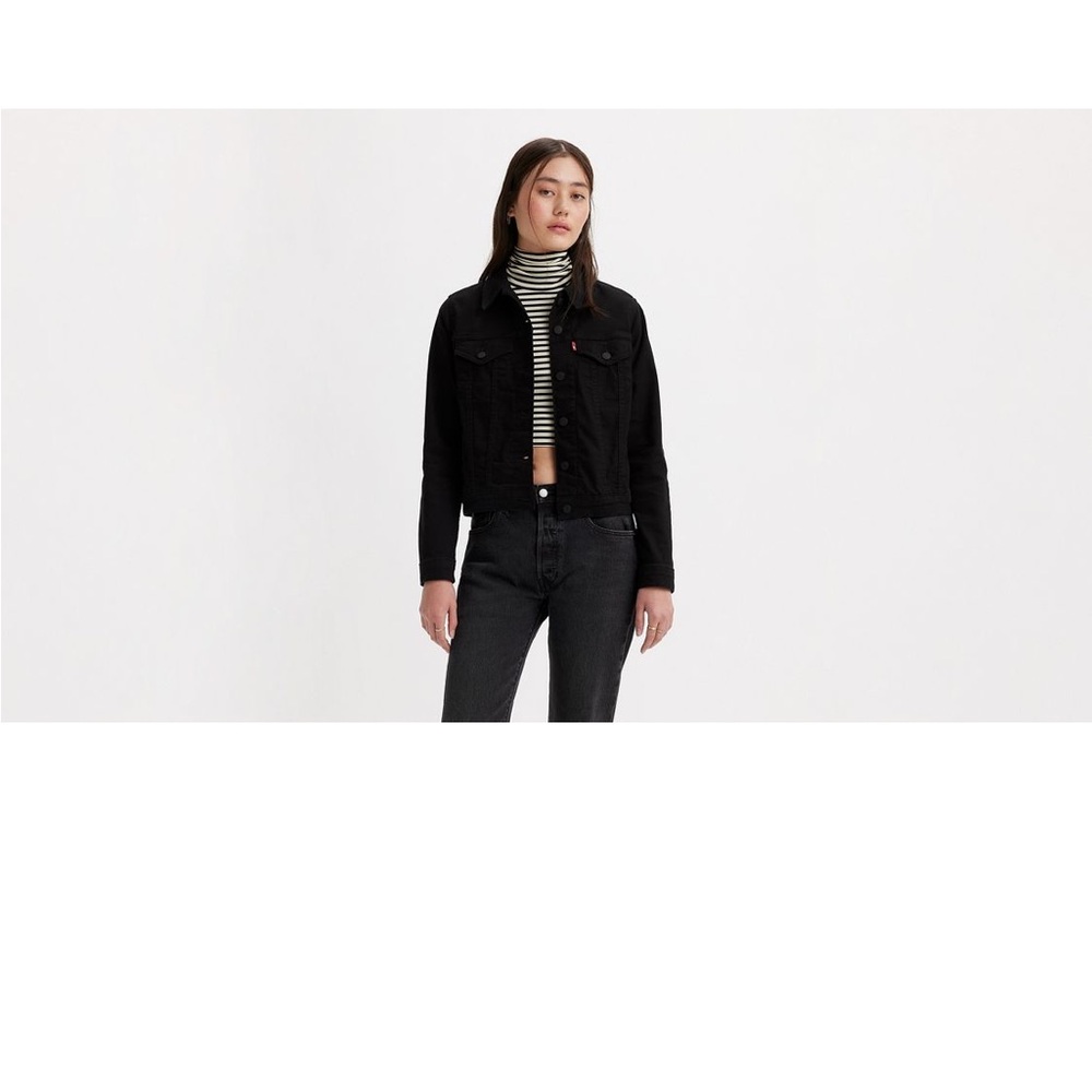 Levi’s black trucker denim jacket xs